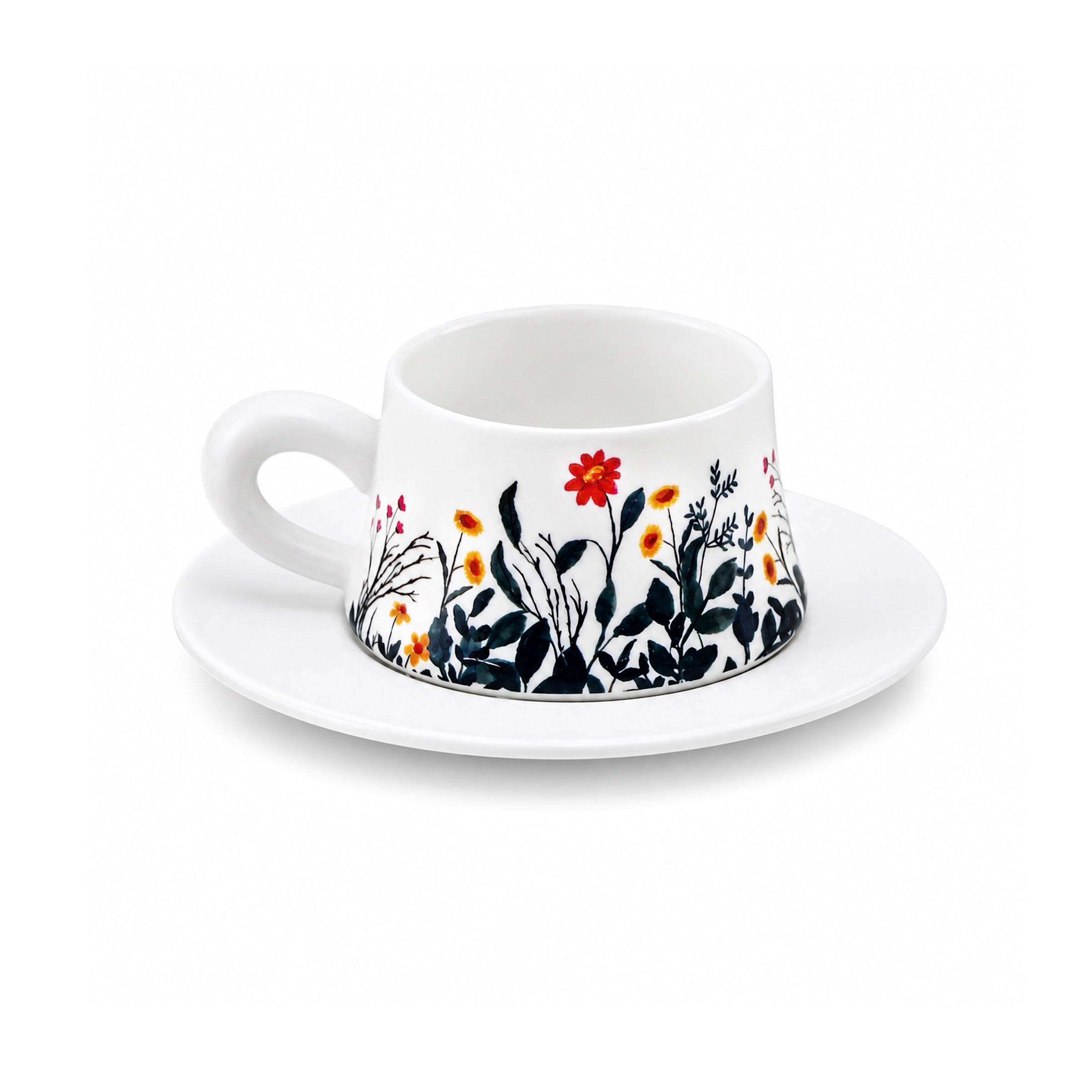 Wildflower Meadow 300 ML Ceramic Mug with Saucer
