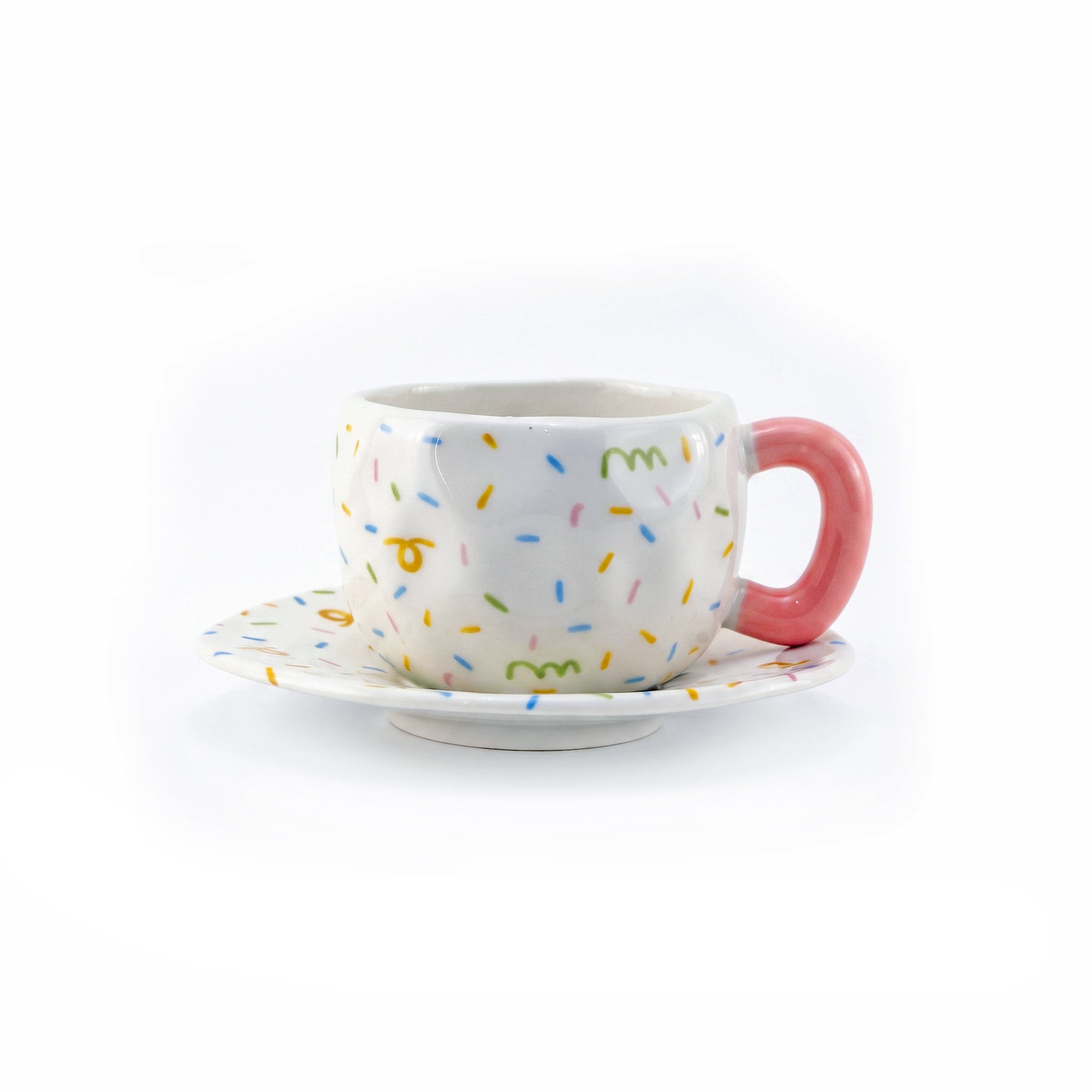 Confetti 300 ML Ceramic Mug with Saucer