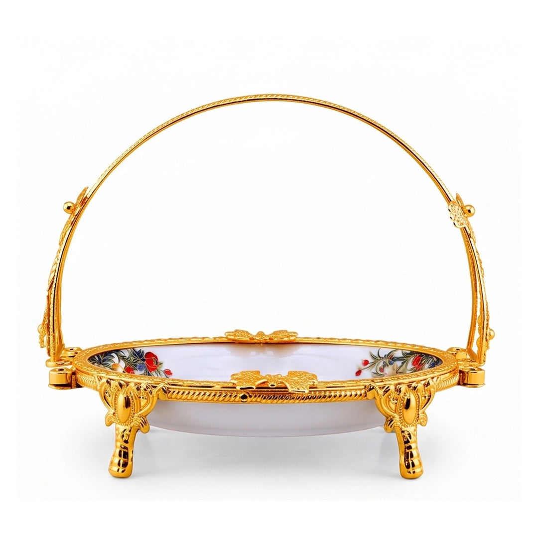 Brilliant Porcelain Oval Serving Dish | Red Flower | 10 Inch