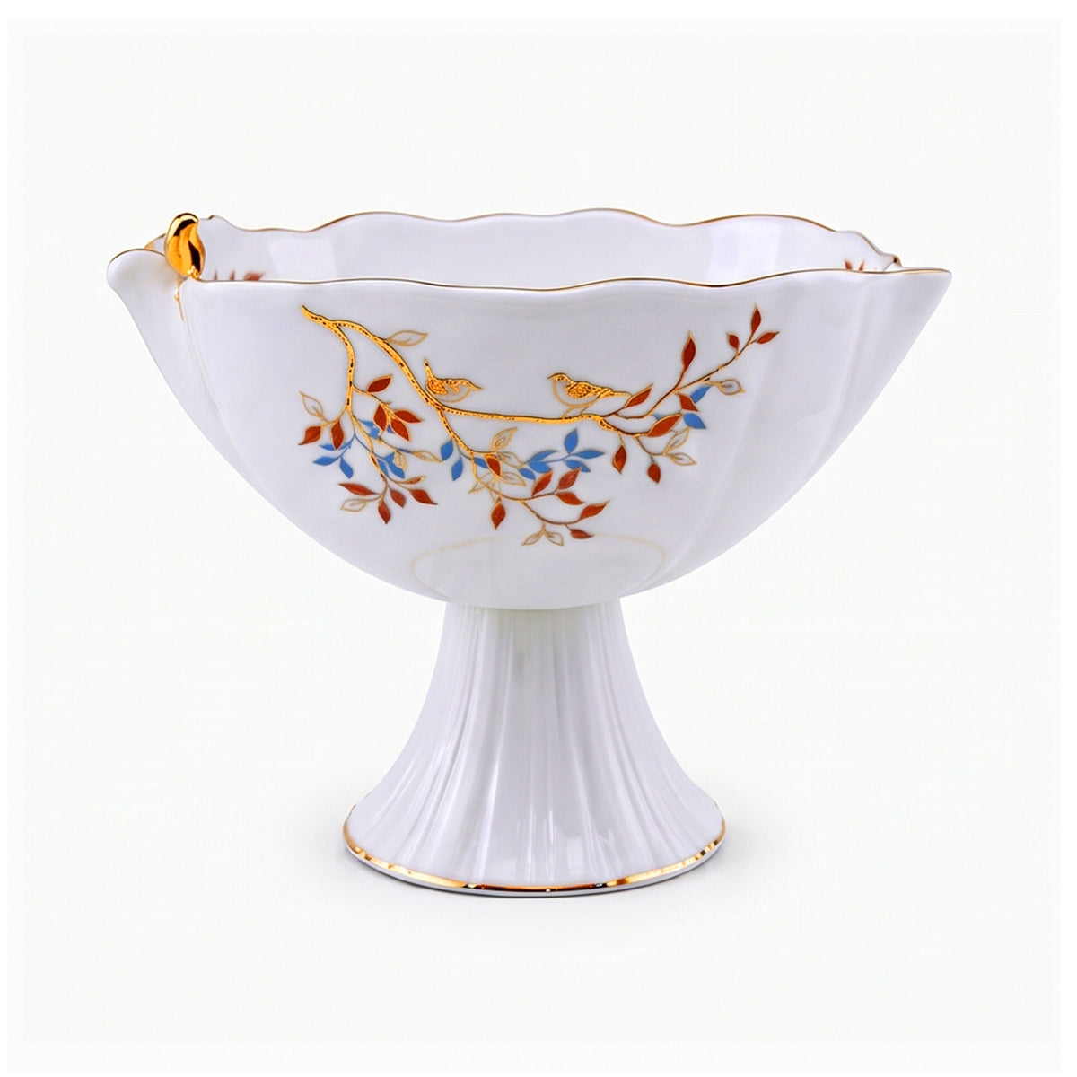 Angela Ceramic Dessert Bowl On A Stand | White | 10 Inch