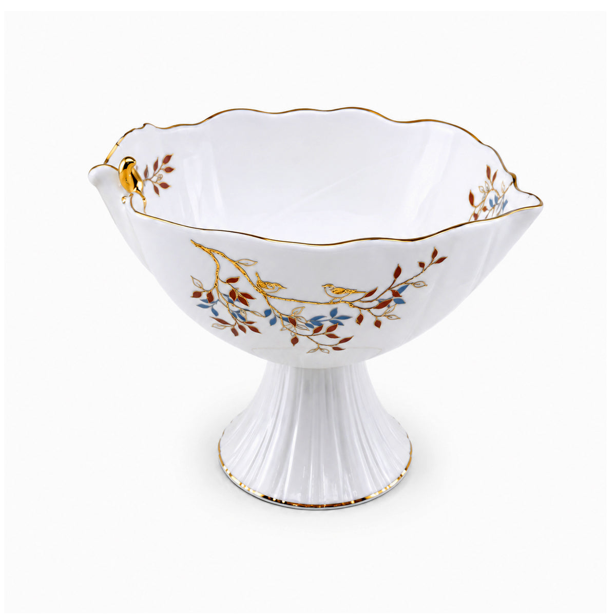 Angela Ceramic Dessert Bowl On A Stand | White | 10 Inch