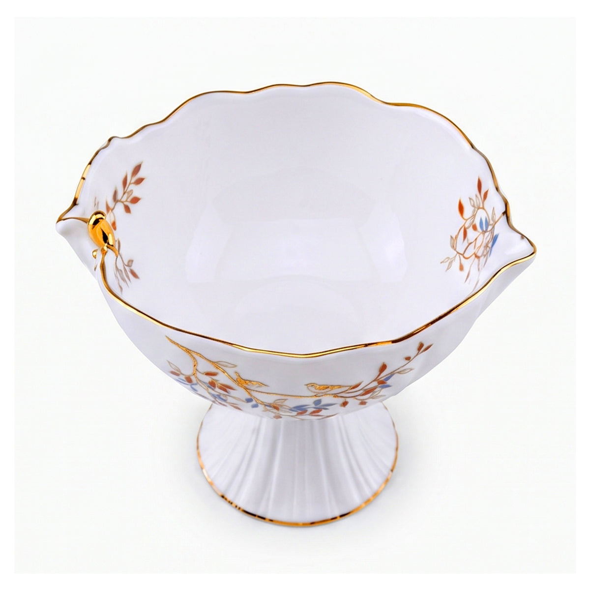 Angela Ceramic Dessert Bowl On A Stand | White | 10 Inch