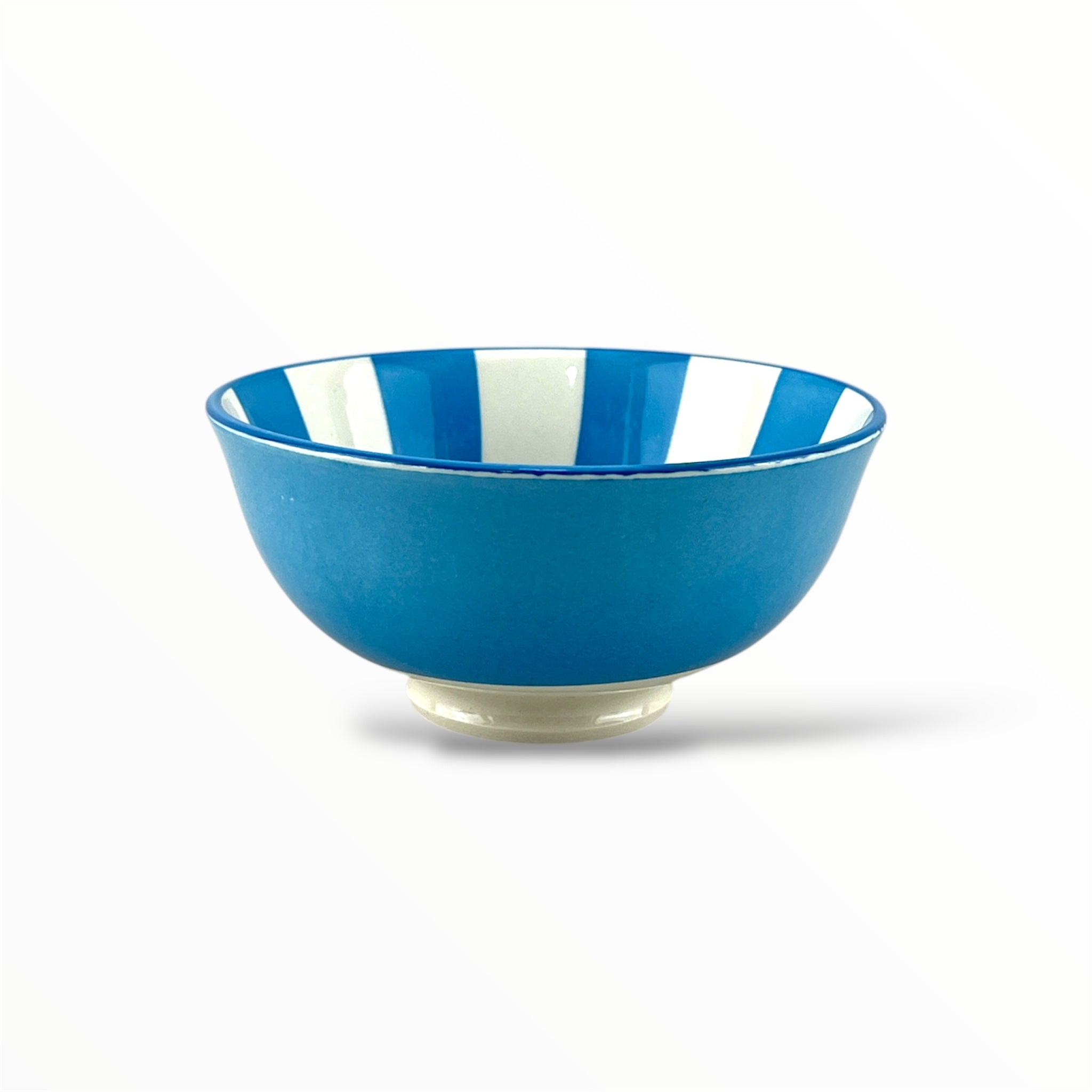 Zouk Porcelain Bowl 4.5" Blue & White Stripes