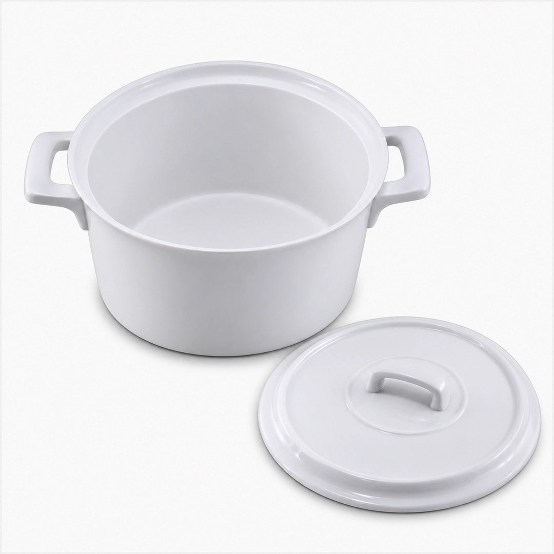 Danny Home Ceramic Oval Serving Bowl | White | 2-Liter