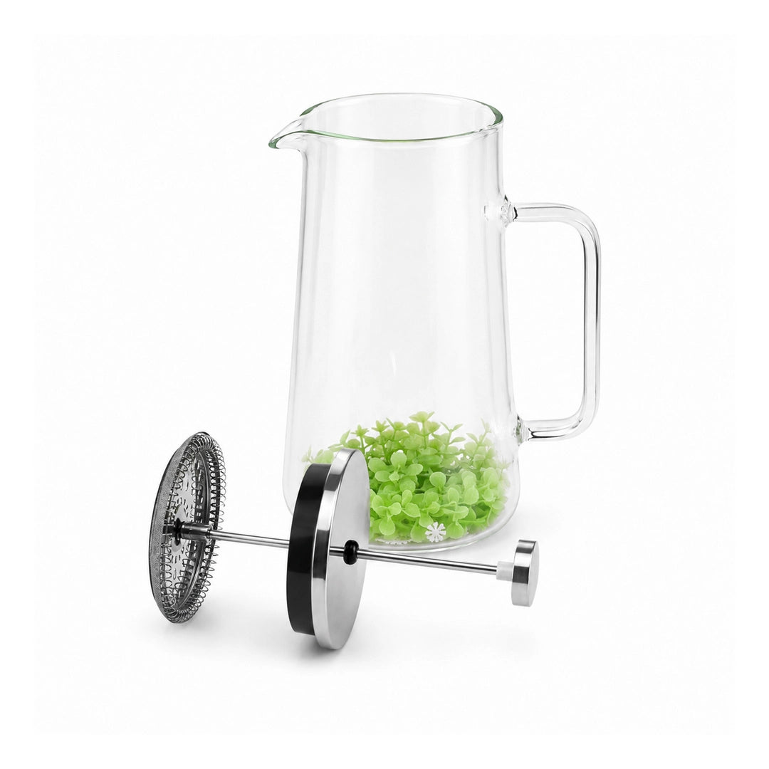 D.W.M Glass Double Wall French Press | Floating Botanicals & Clovers | 1 Litre