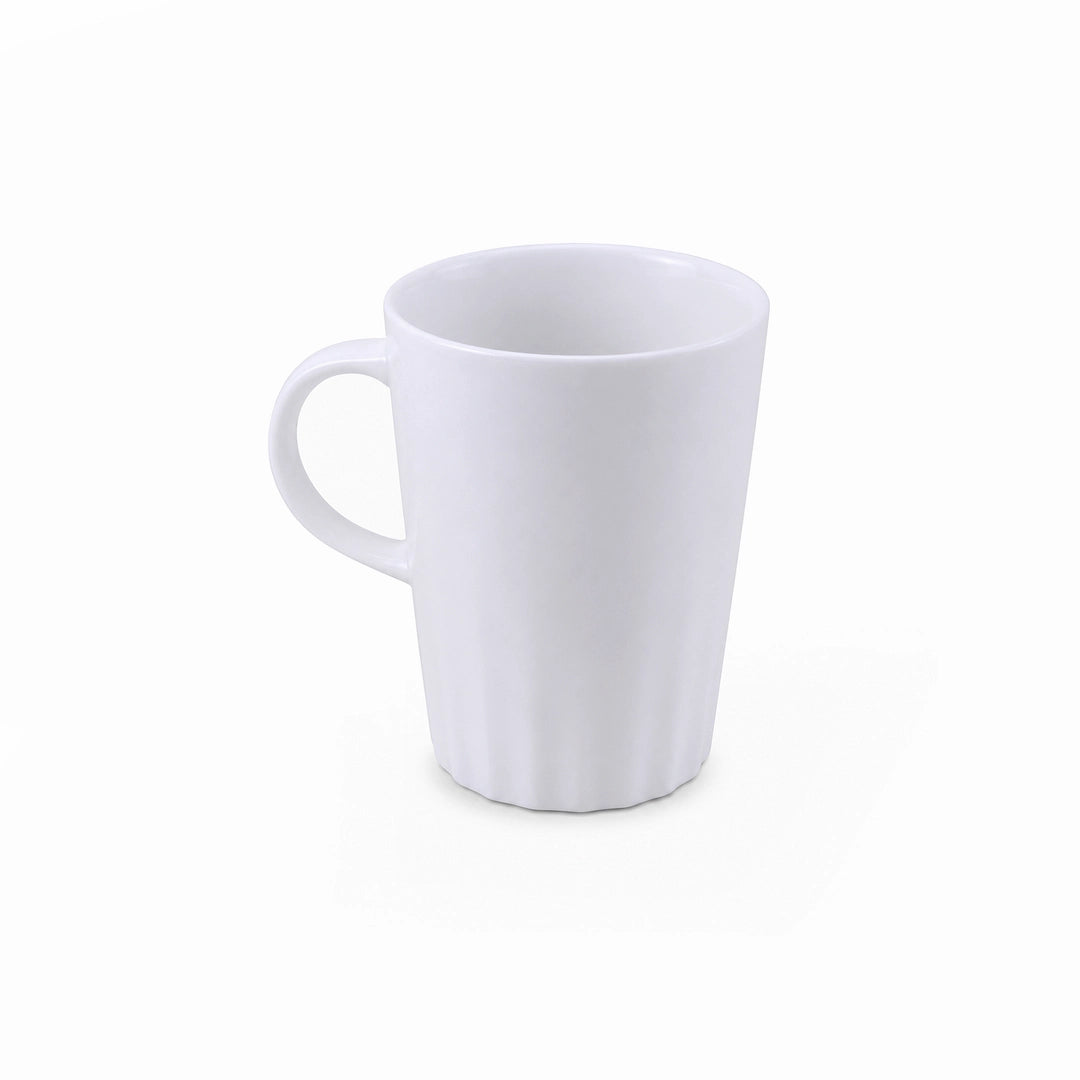Danny Home Fluted Base Ceramic Mug | White | 300 ML
