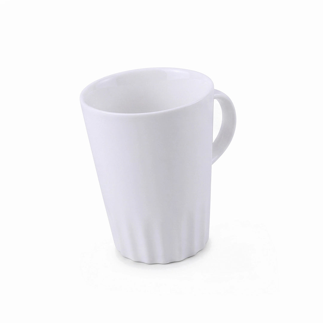 Danny Home Fluted Base Ceramic Mug | White | 300 ML