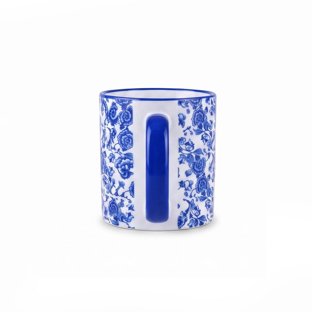Danny Home Ceramic Mug | Blue Chinoiserie Floral Design | 350 ML