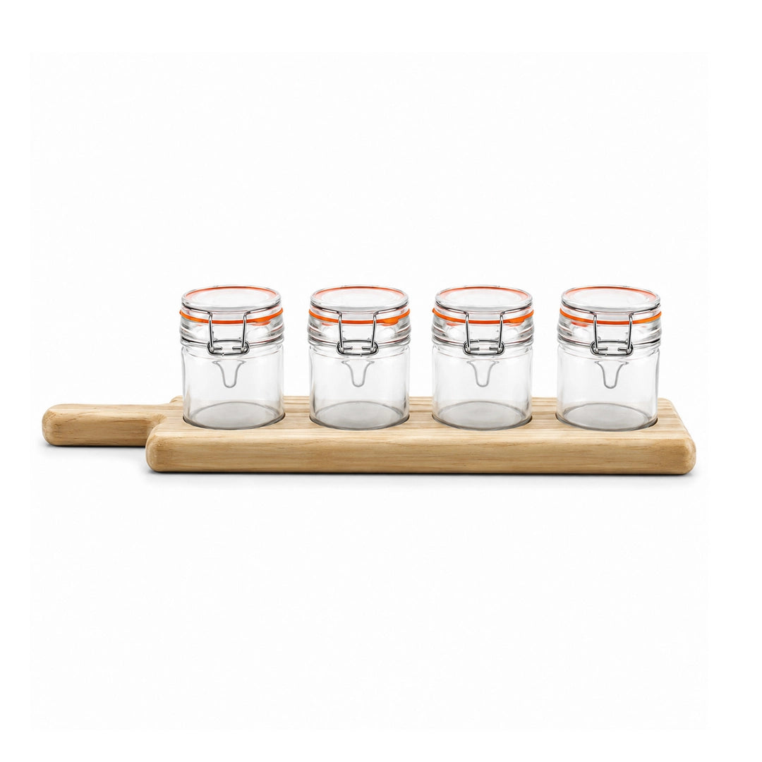 Danny Home 4-Piece Round Glass Spice Jar Set | 100 ML
