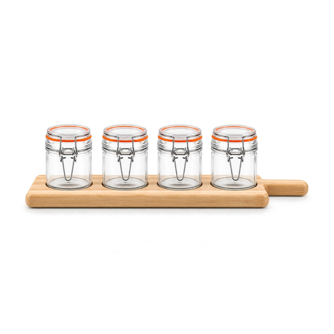 Danny Home 4-Piece Round Glass Spice Jar Set | 100 ML