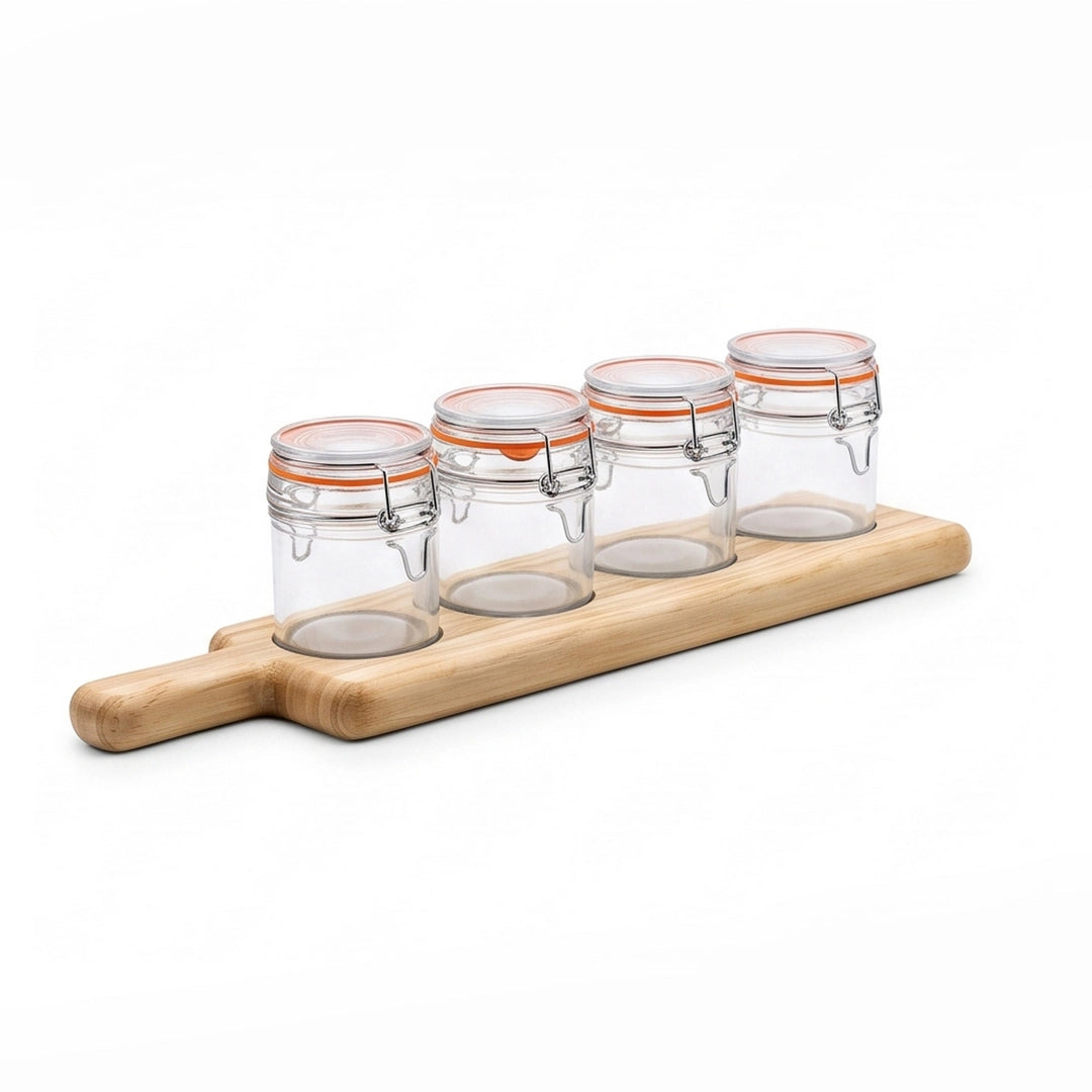 Danny Home 4-Piece Round Glass Spice Jar Set | 100 ML