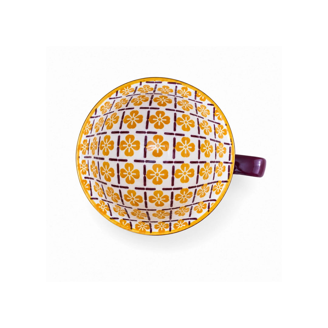 Danny Home Ceramic Mug | Plum Fluted Design | 355 ML