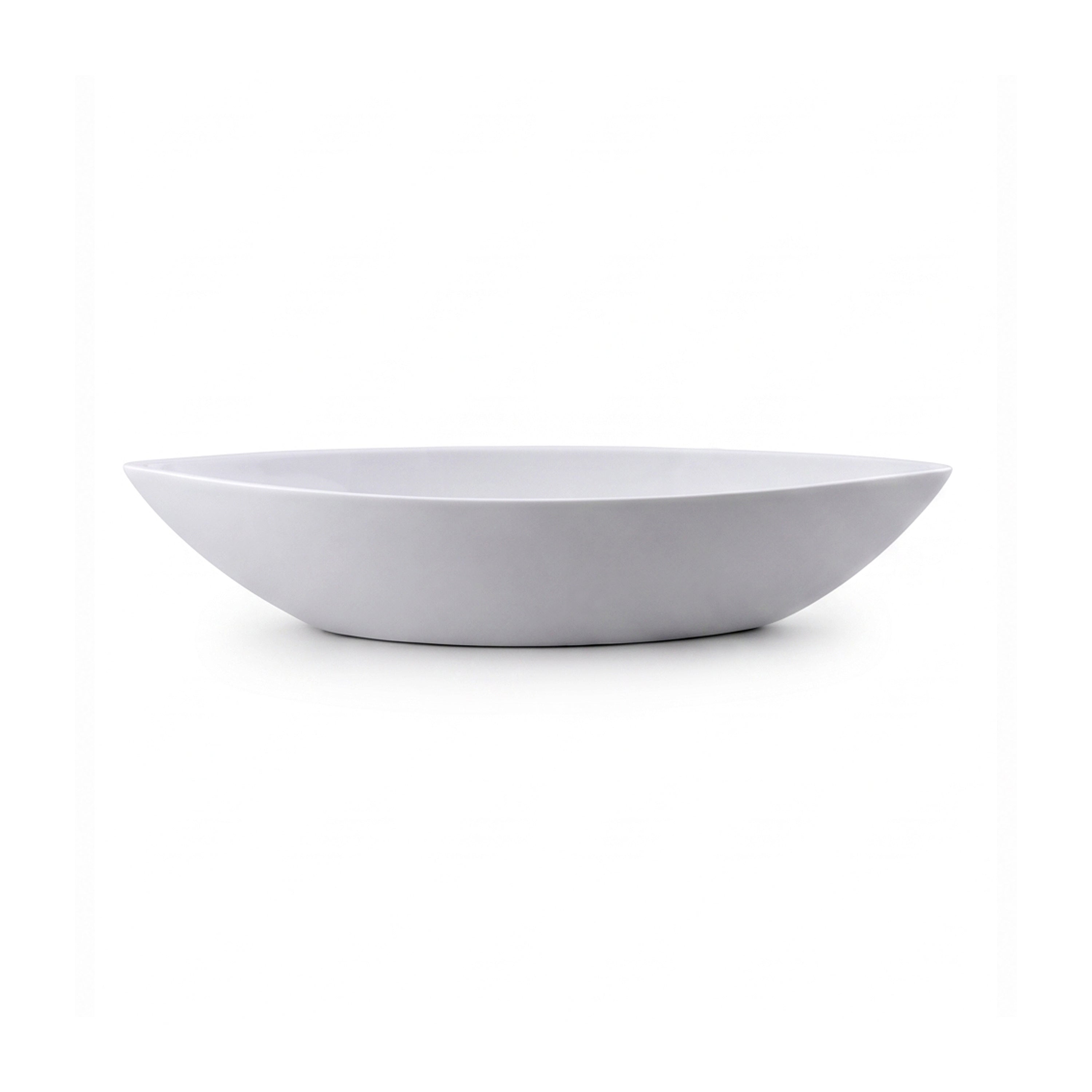 Symphony Ceramic Serving Bowl | White Boat Shaped | 44 CM