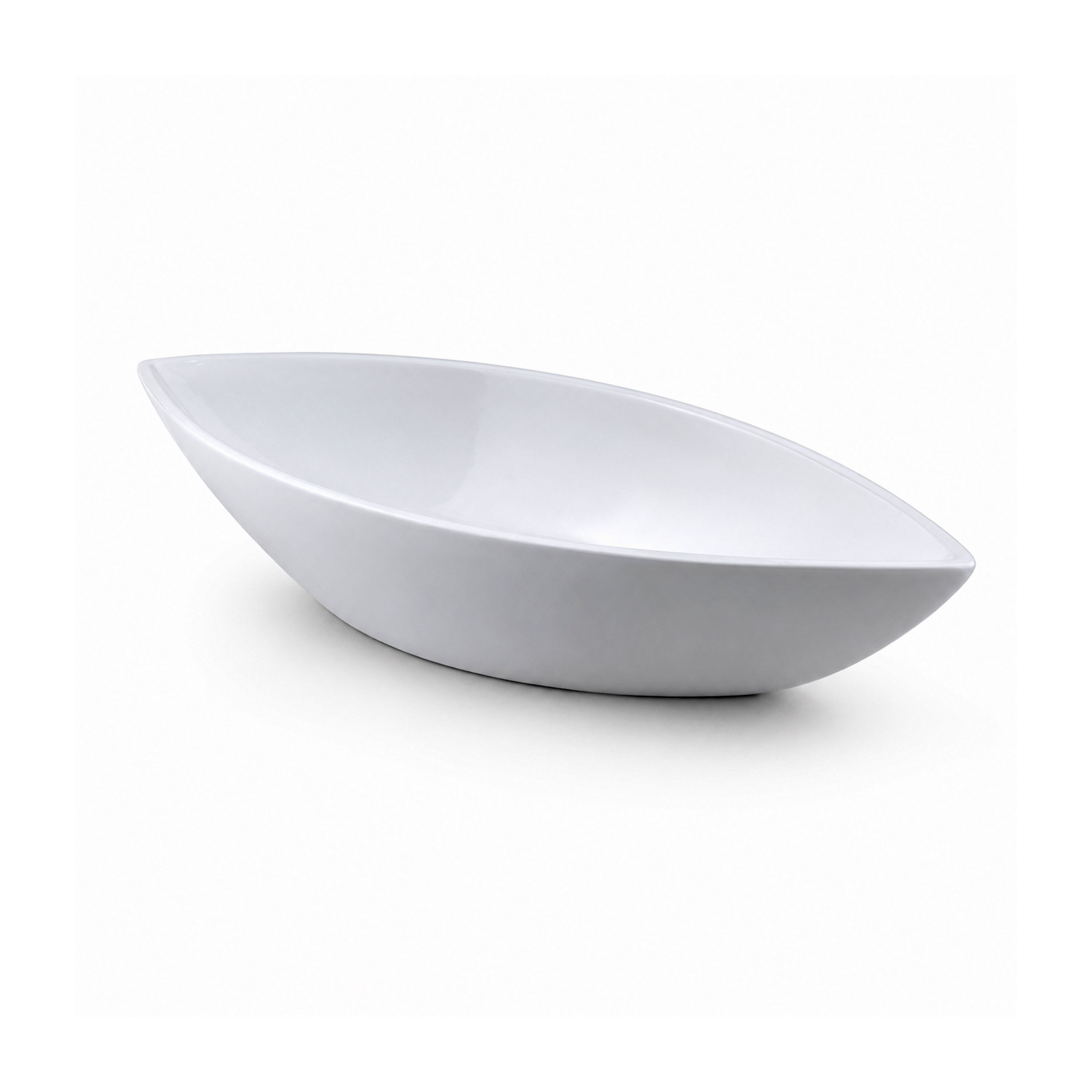 Symphony Ceramic Serving Bowl | White Boat Shaped | 44 CM