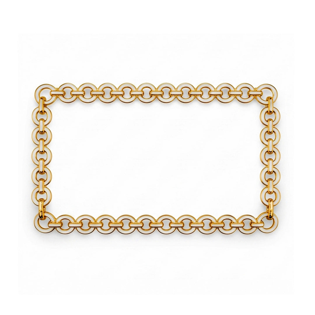 Brilliant Ceramic Rectangular Mirrored Serving Tray | White And Gold | 12 * 6 Inch