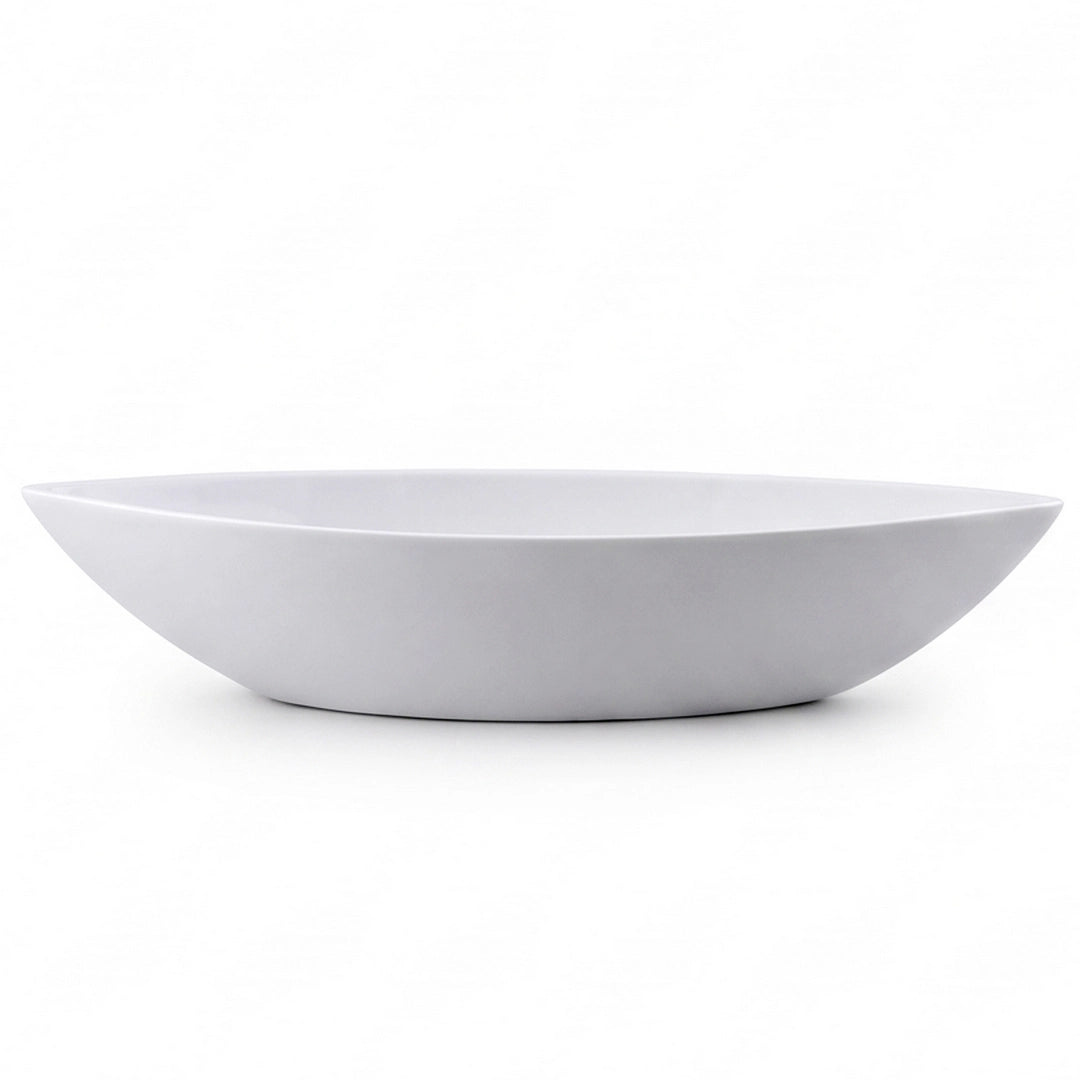 Symphony Ceramic Boat-Shaped Serving Bowl | White | 34 CM