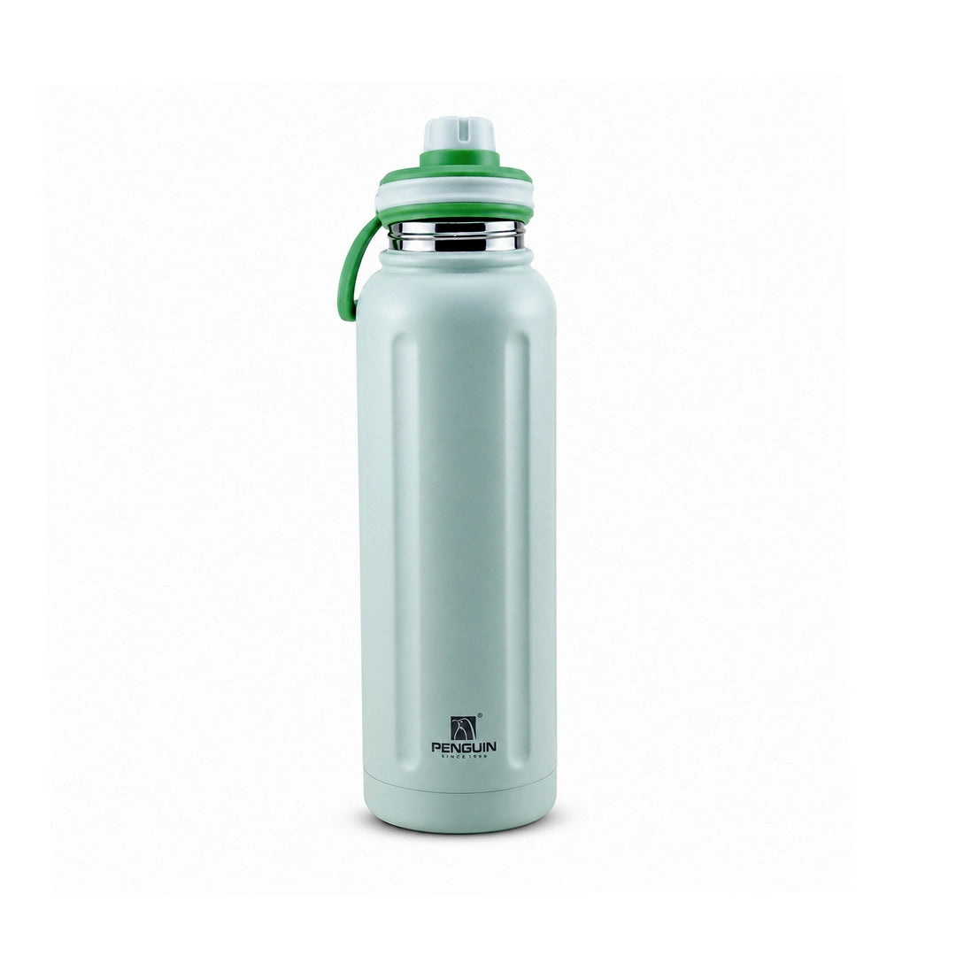 Penguin Steel Vacuum Flask - 1200ml | Hot & Cold Insulation | Green Color