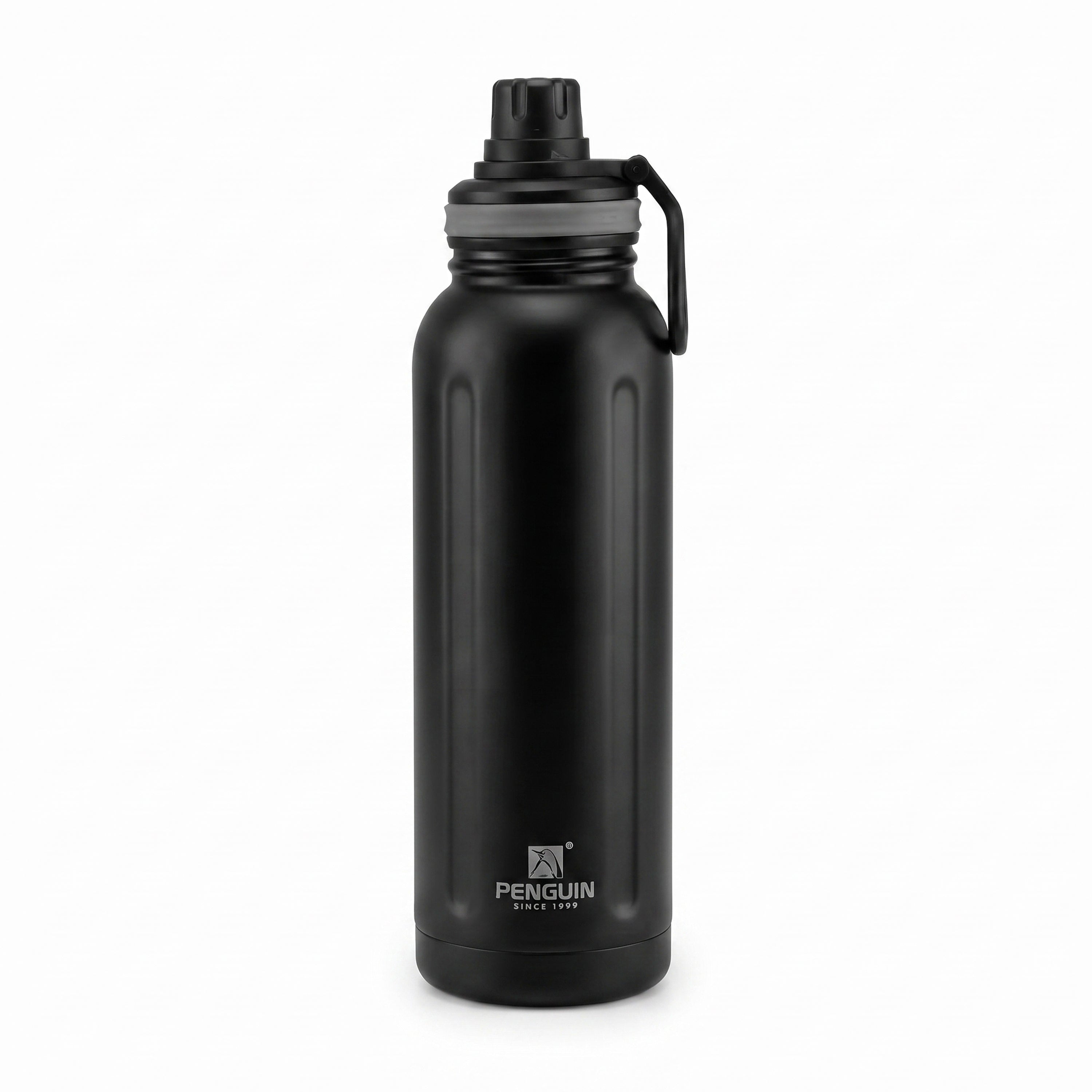 Penguin Steel Vacuum Flask - 1200ml | Hot & Cold Insulation | Black Color