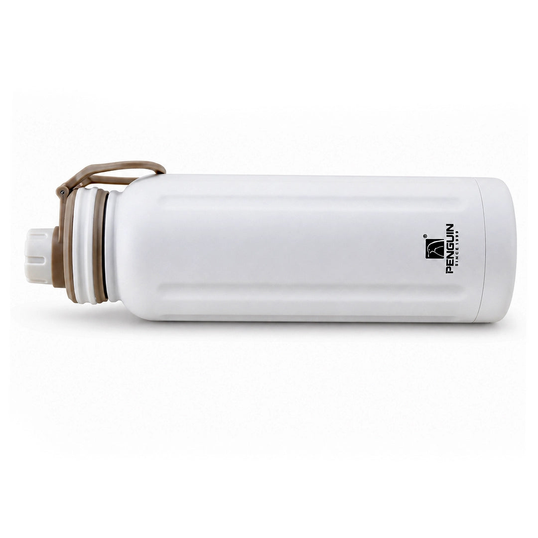 Penguin Steel Vacuum Flask - 1200ml | Hot & Cold Insulation | White Color