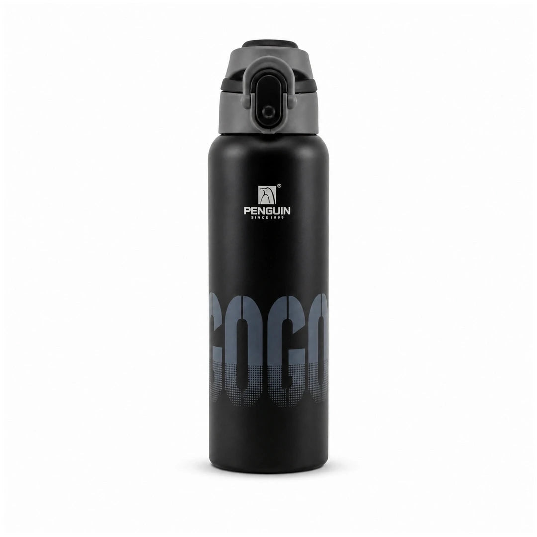 Penguin GoGo Steel Vacuum Flask - 600ml | Hot & Cold Insulation | Color Black