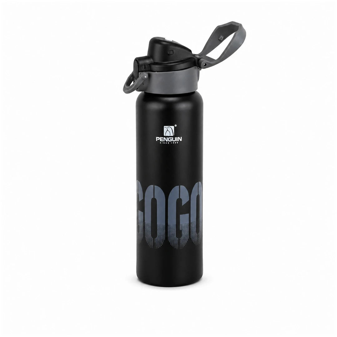 Penguin GoGo Steel Vacuum Flask - 600ml | Hot & Cold Insulation | Color Black
