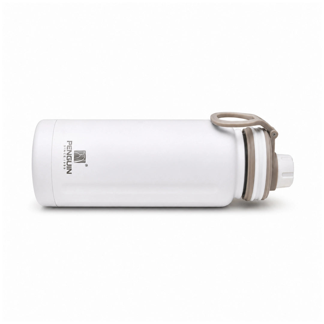 Penguin Steel Vacuum Flask - 700ml | Hot & Cold Insulation | White Color