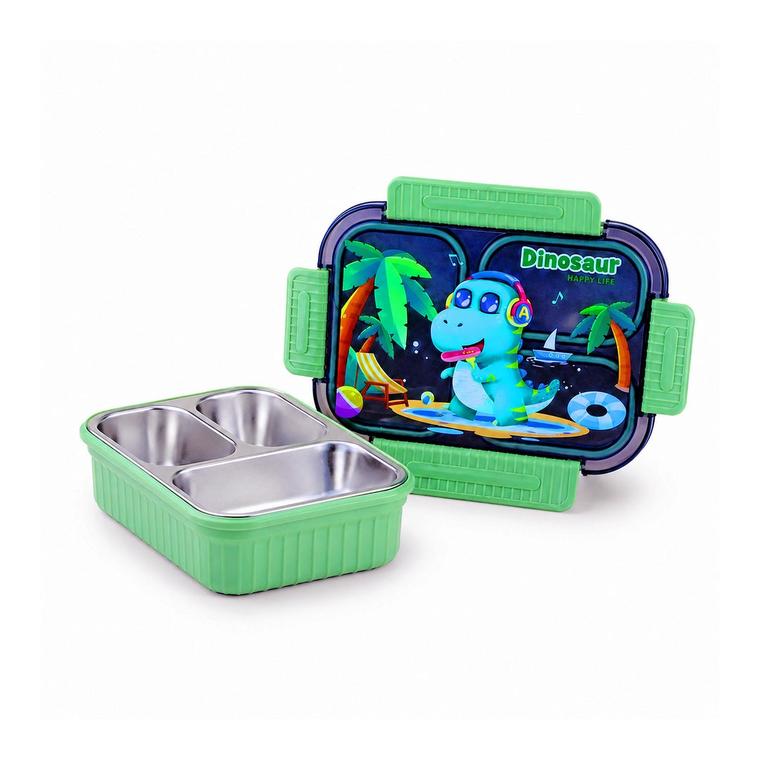 Tedemei Stainless Steel Lunch Box | Lime Dino Beach