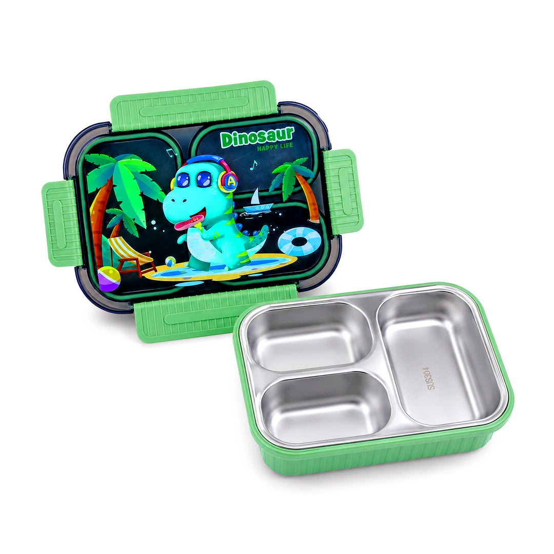 Tedemei Stainless Steel Lunch Box | Lime Dino Beach