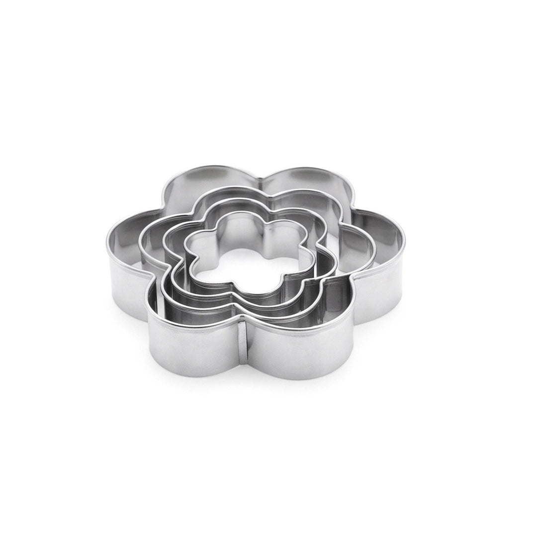 Vocen Stainless Steel Flower Cookie Cutter Set  For Cookies, Fondant & Pastry