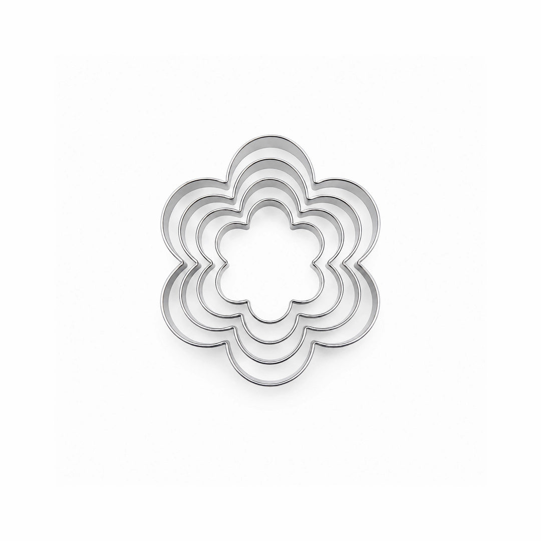 Vocen Stainless Steel Flower Cookie Cutter Set  For Cookies, Fondant & Pastry
