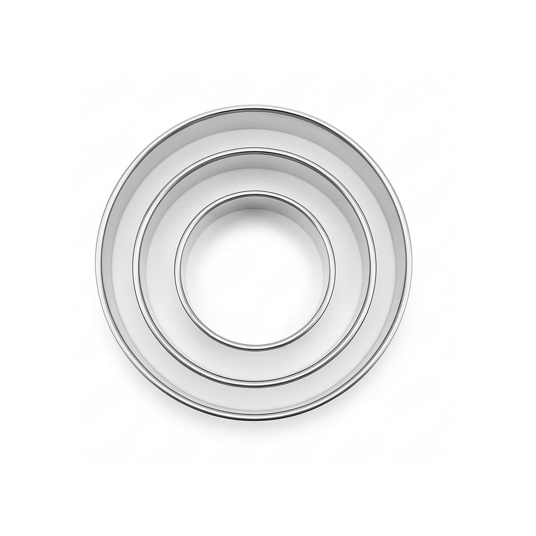 Vocen Stainless Steel Round Cookie Cutter Set | For Cookies, Pastry & Fondant