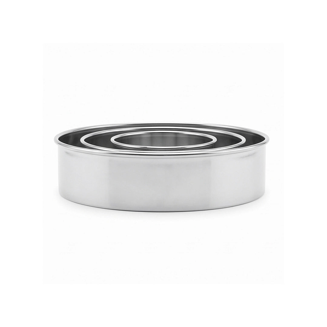 Vocen Stainless Steel Round Cookie Cutter Set | For Cookies, Pastry & Fondant