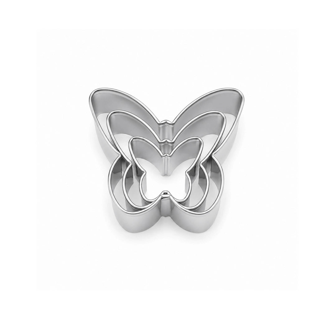 Vocen Stainless Steel Butterfly Cookie Cutter Set  | For Cookies, Fondant & Pastry