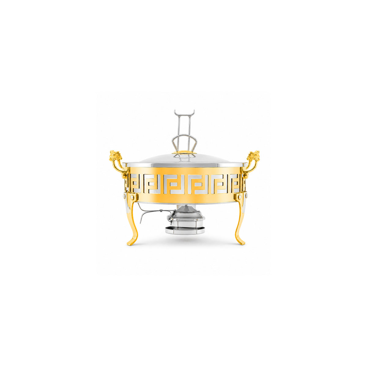 Shahi Stainless Steel Round Chafing Dish with Glass Lid | 20-32 Cm