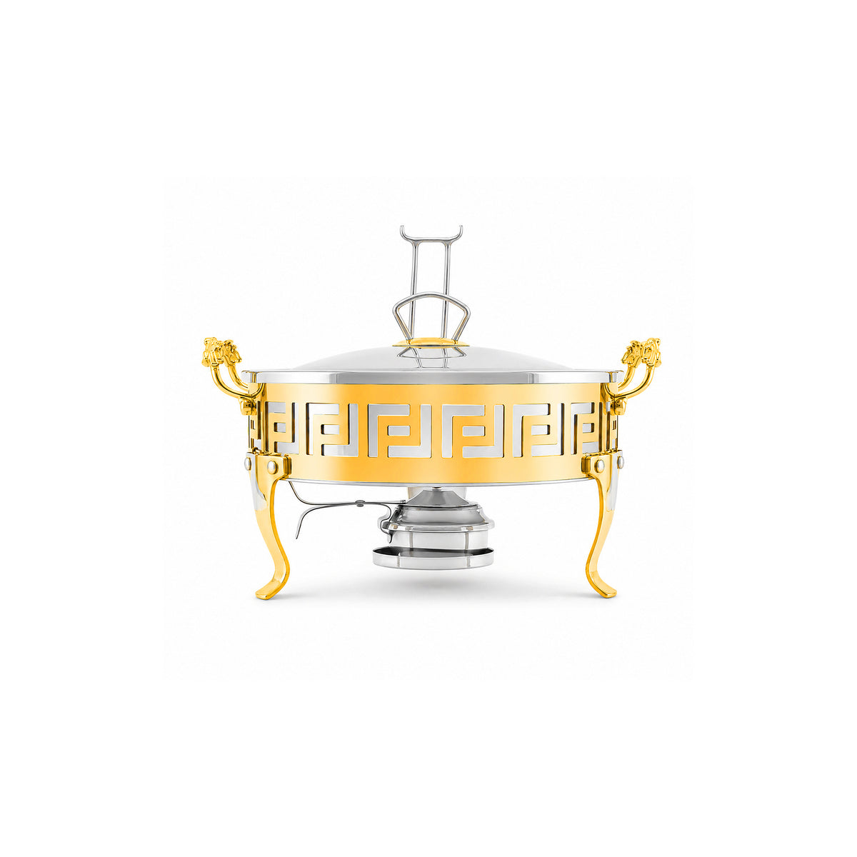 Shahi Stainless Steel Round Chafing Dish with Glass Lid | 20-32 Cm