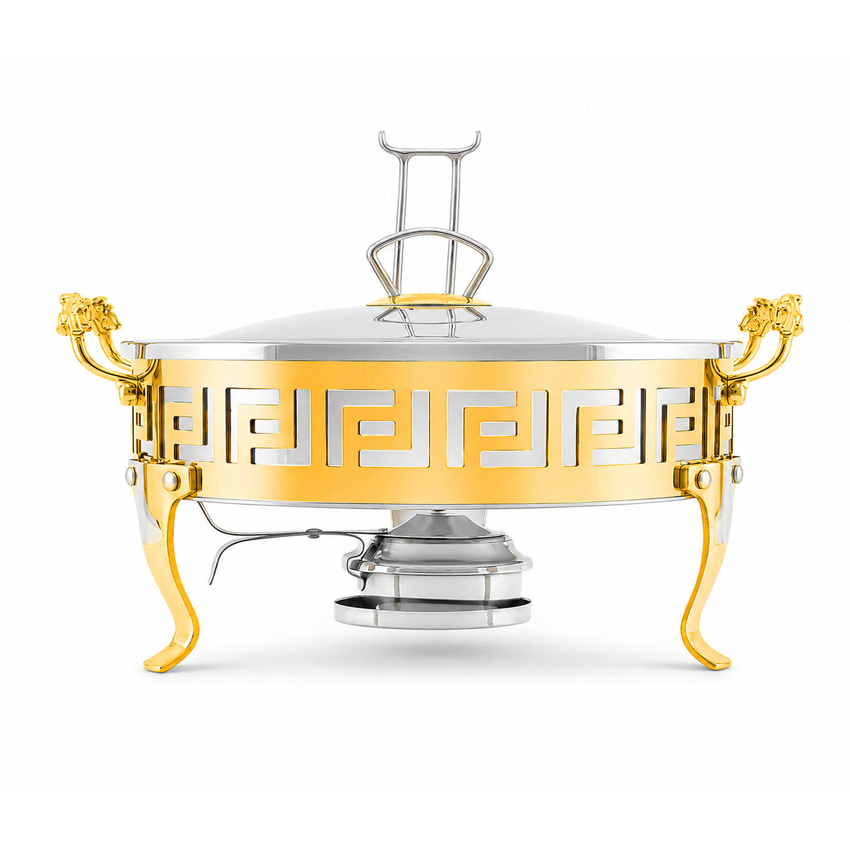 Shahi Stainless Steel Round Chafing Dish with Glass Lid | 20-32 Cm