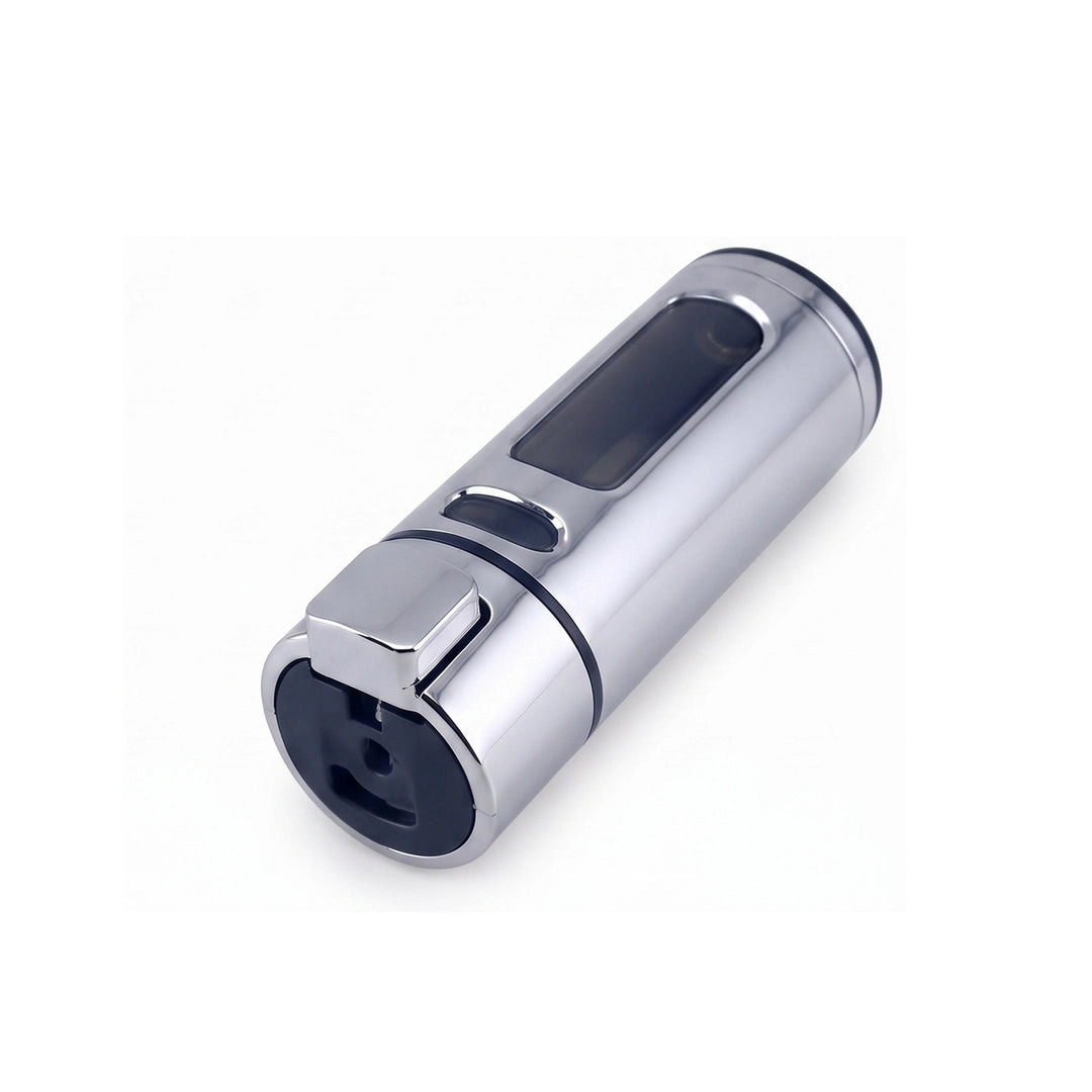 Crest Violet Soap Dispenser | Bottle Shaped | Silver & Black