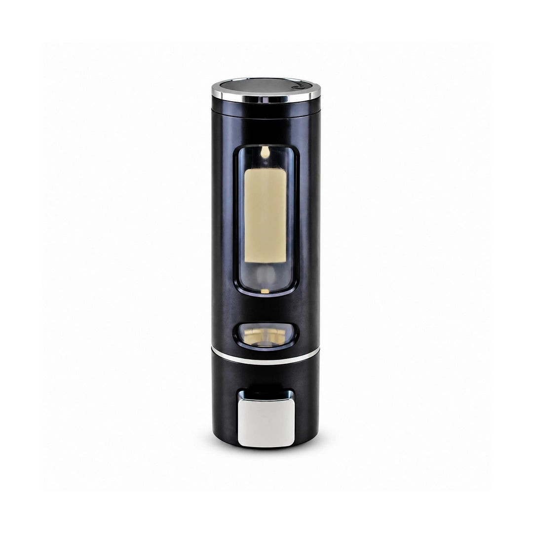 Crest Violet Soap Dispenser | Bottle Shaped | Silver & Black