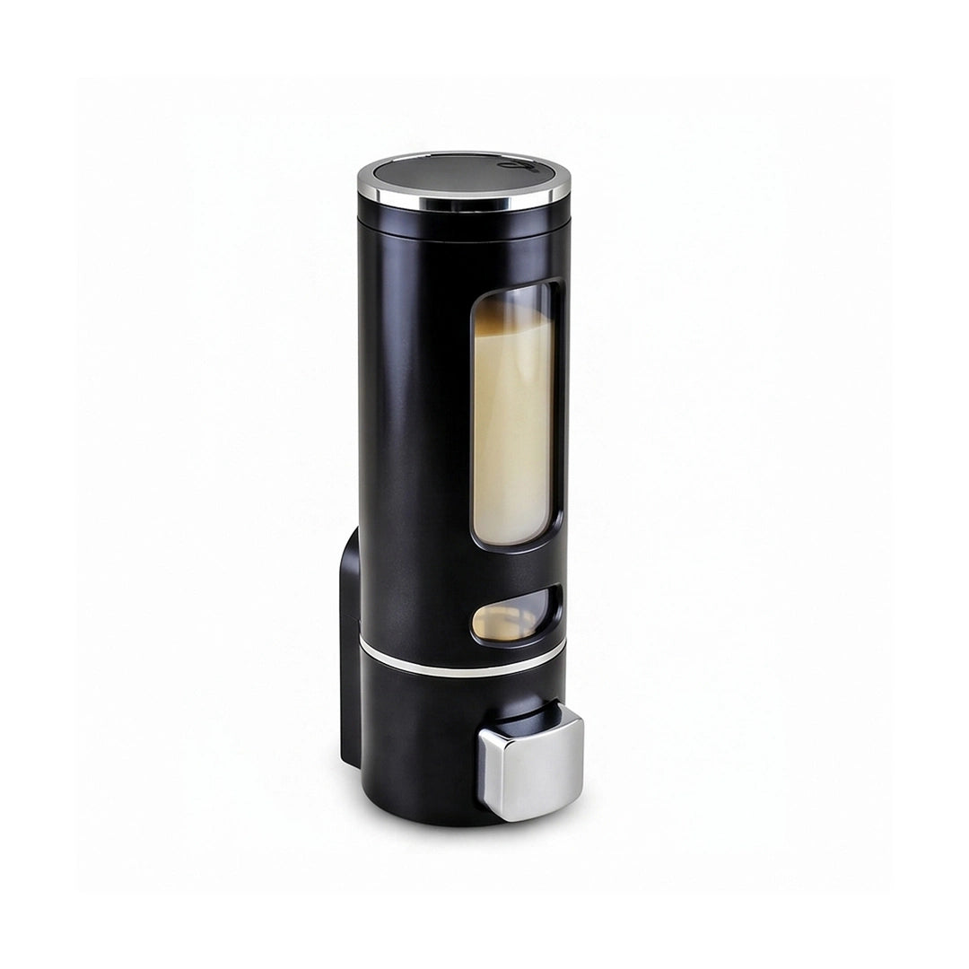 Crest Violet Soap Dispenser | Bottle Shaped | Silver & Black