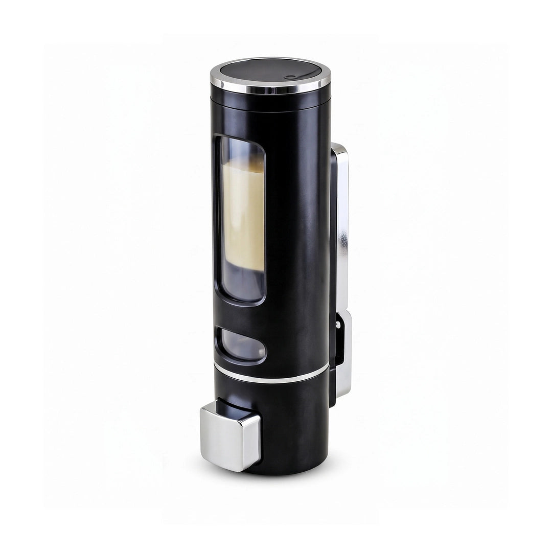 Crest Violet Soap Dispenser | Bottle Shaped | Silver & Black