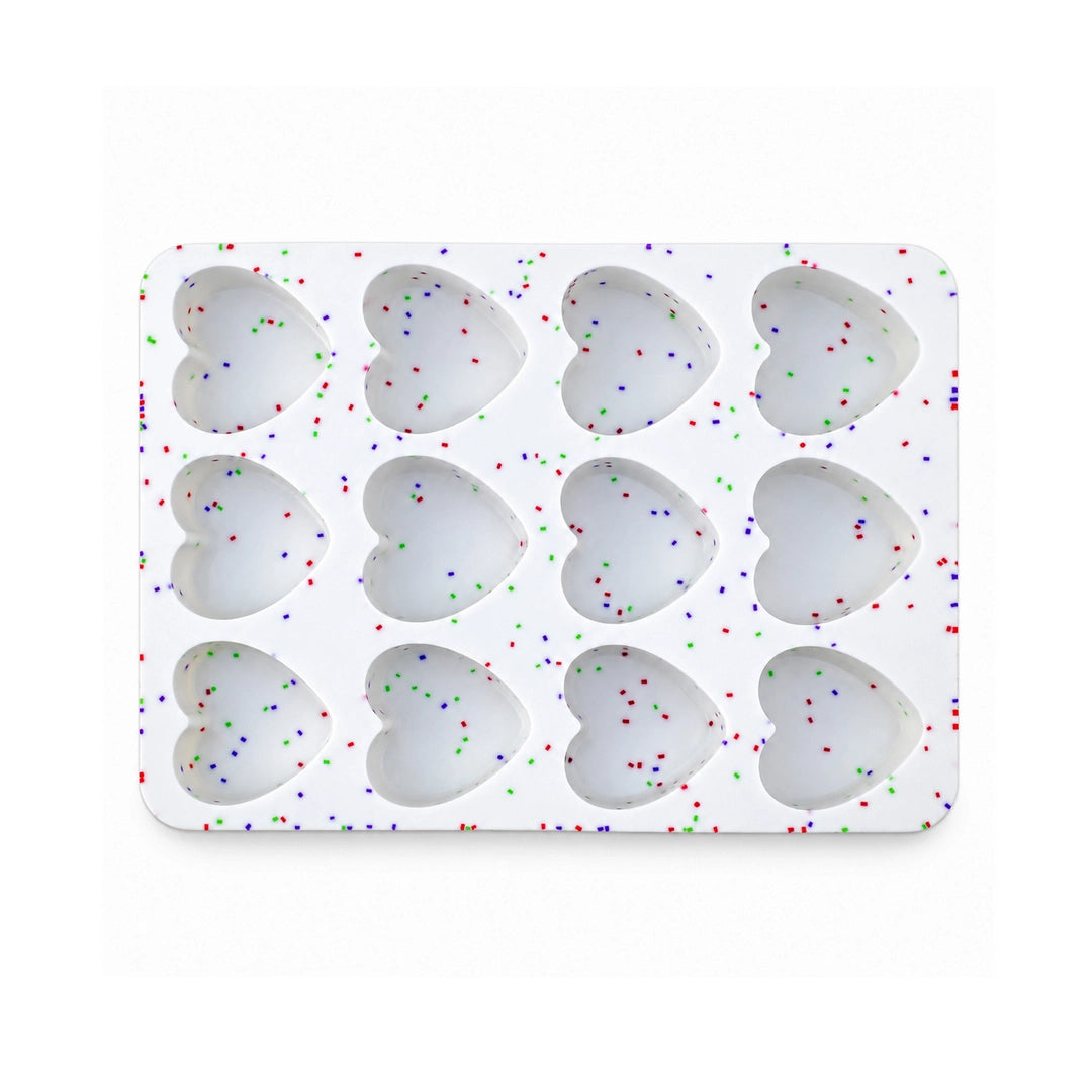 BEST Silicone Muffin Tray 12-Cup | White, Blue & Brown