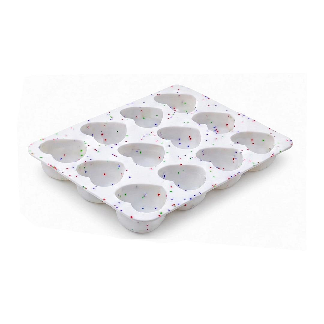 BEST Silicone Muffin Tray 12-Cup | White, Blue & Brown