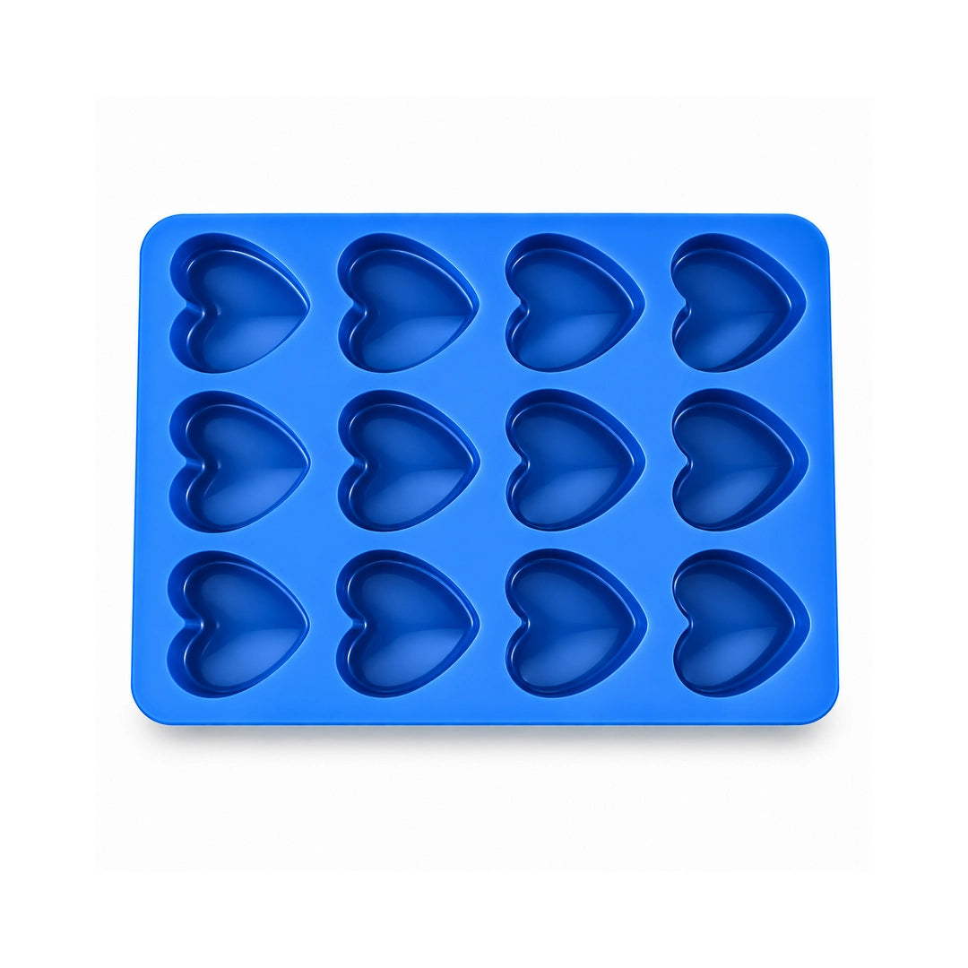 BEST Silicone Muffin Tray 12-Cup | White, Blue & Brown