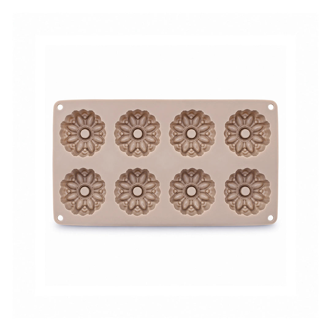BEST Silicone Muffin Tray - 8 Cup | Green, Brown & Pink