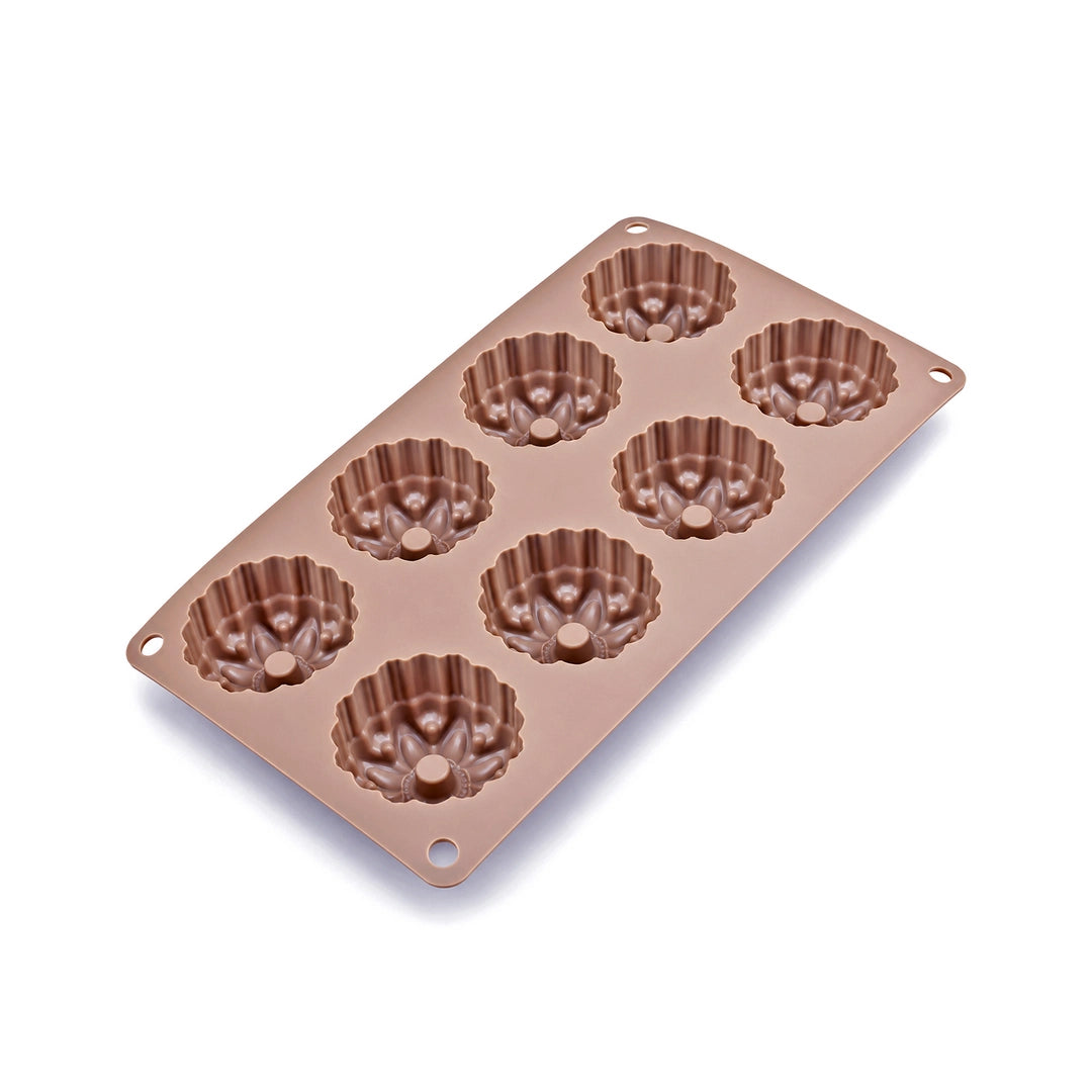 BEST Silicone Muffin Tray - 8 Cup | Green, Brown & Pink