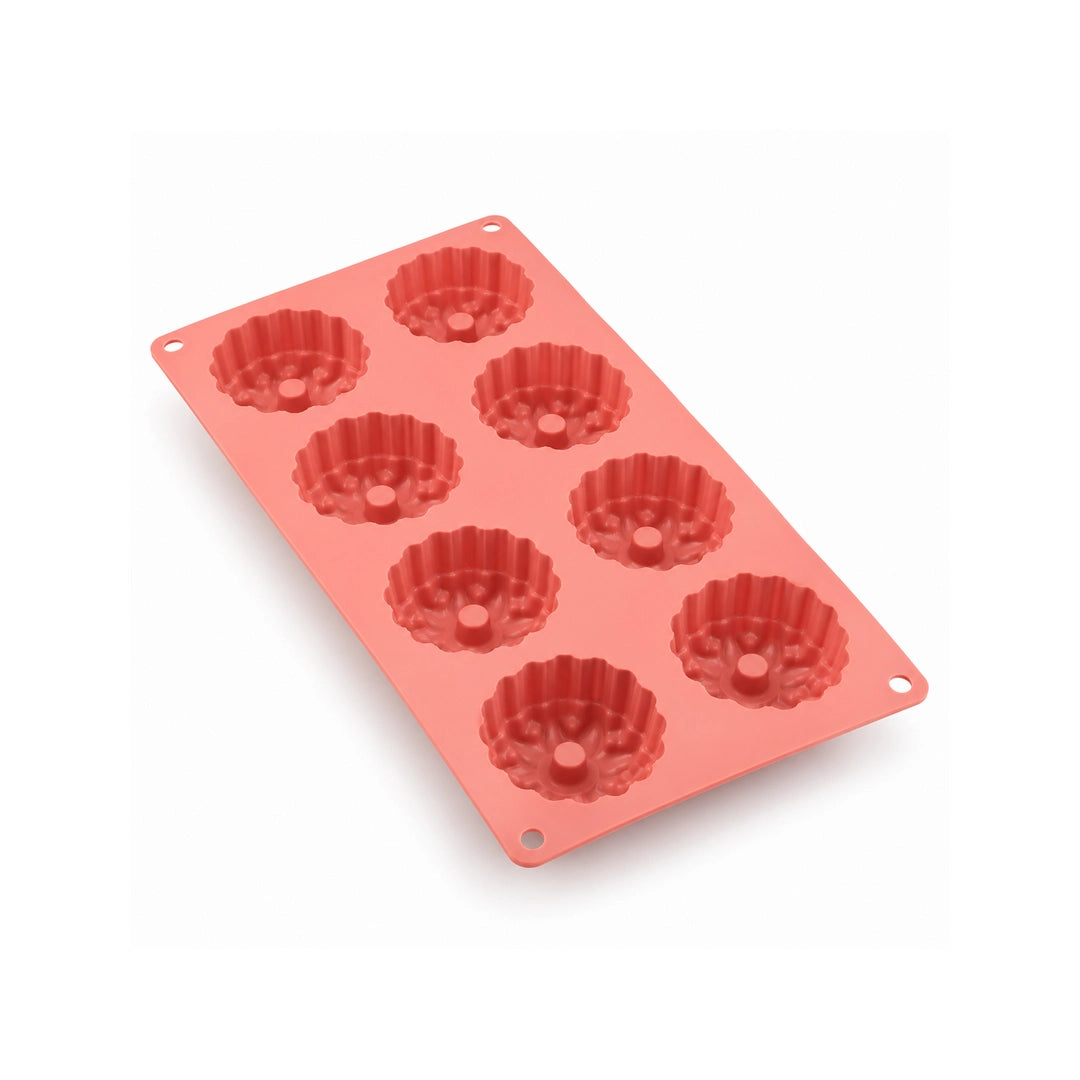 BEST Silicone Muffin Tray - 8 Cup | Green, Brown & Pink