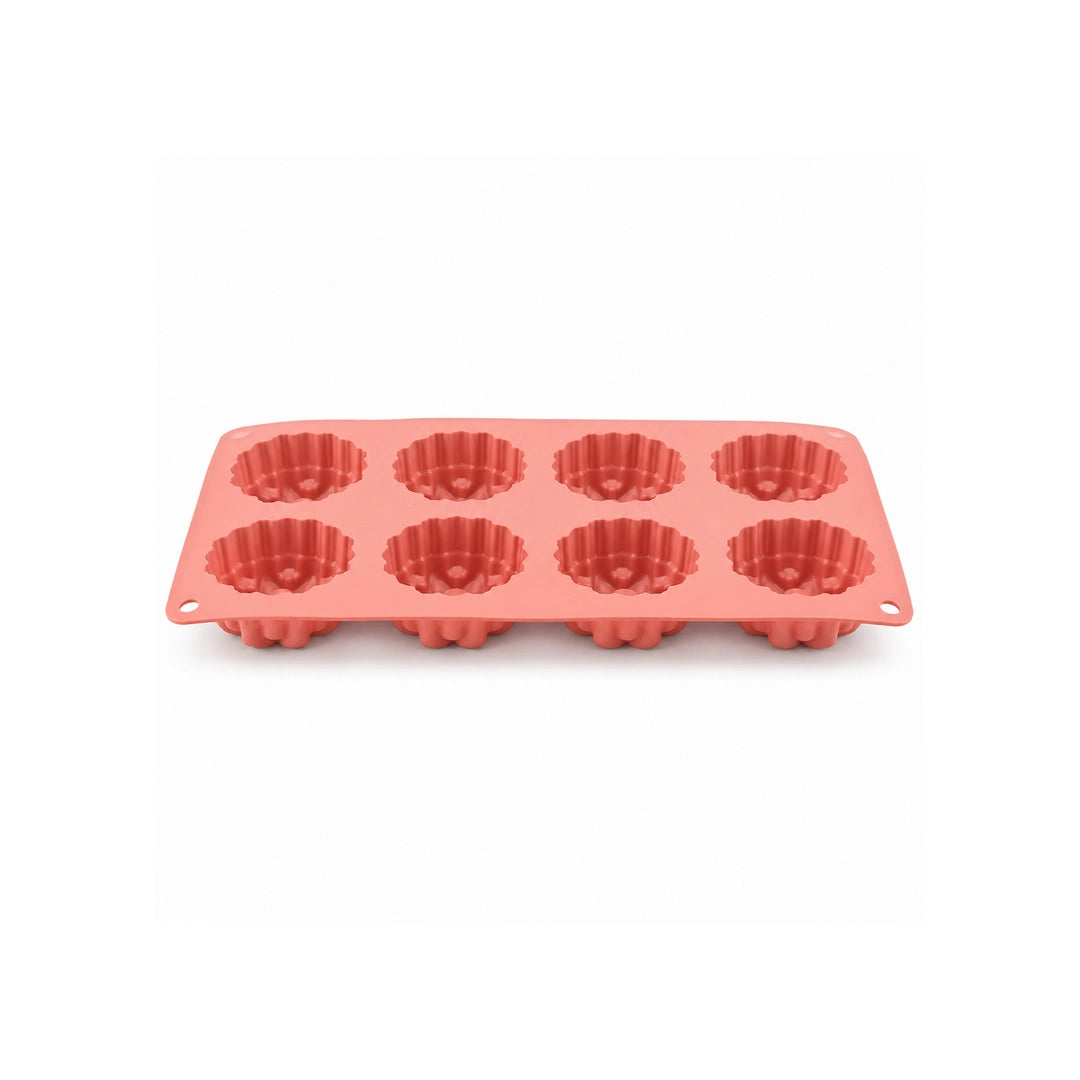 BEST Silicone Muffin Tray - 8 Cup | Green, Brown & Pink