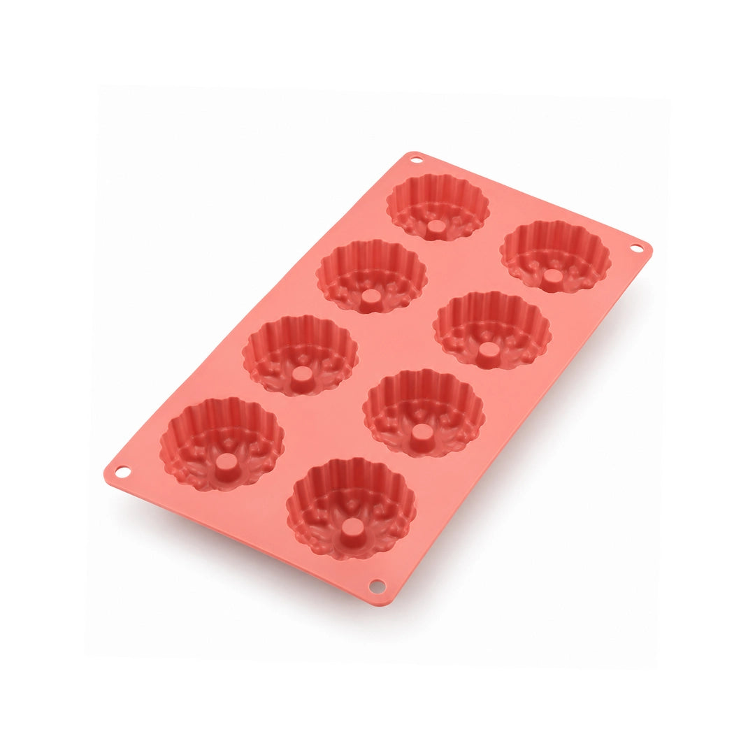 BEST Silicone Muffin Tray - 8 Cup | Green, Brown & Pink