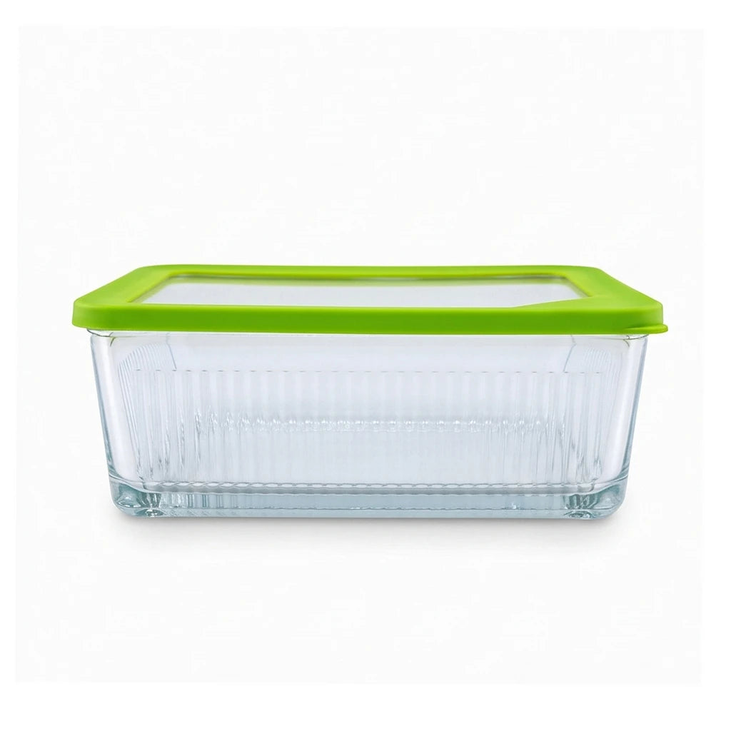 Limon Glass Rectangular Lunch Box - 2250 ML | Green