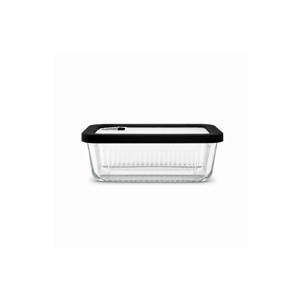 Limon Glass Rectangular Lunch Box - 450 ML | Black